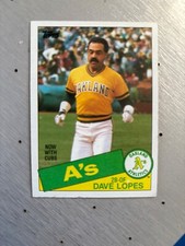 1985 Topps - #12 Dave Lopes Oakland A’s very good condition.