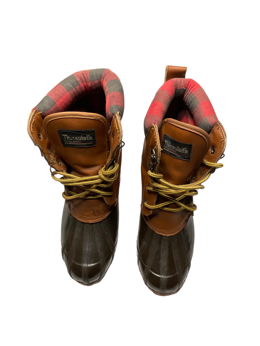 Rod & Gun Duck Boots Mens Brown Green Thinsulate Plaid VTG Insulated Rain Snow s-l400.jpg main image 3