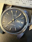 AQ63 VTG Timex Q Day-Date Mens Watch No Crystal No Caseback Sold As Is Repair**