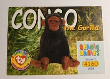 CONGO THE GORILLA  4160 Beanie Babies Series 1 Card 1998