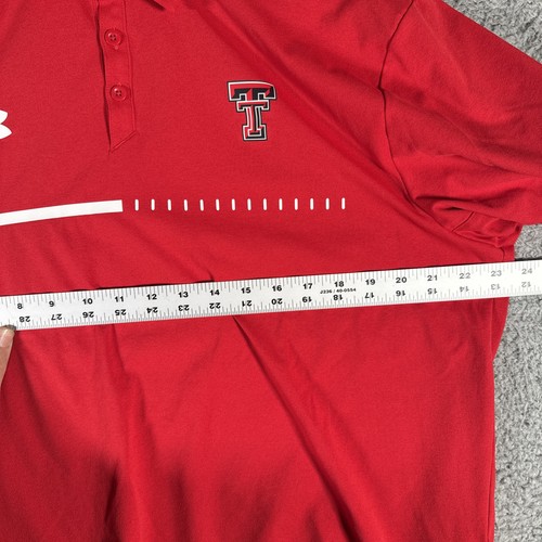 Texas Tech Red Raiders Under Armour Campus Koszulka polo Męska Duża Czerwona - Zdjęcie 6 z 10