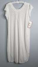 NWT Barbizon White Mitzi Ballet Long Soft Vintage Nightgown Womens L