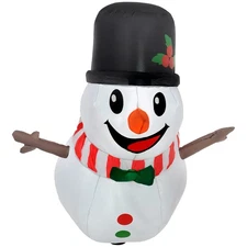 3.4ft Inflatable Hanging Snowman, LED Lighted Blow-Up Outdoor Christmas Decor