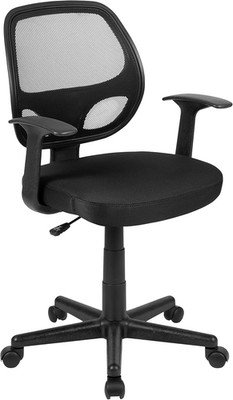 Flash Fundamentals Mid-Back Black Mesh Swivel Ergonomic Task Office Chair with A
