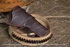 Western Cowboy Gun Holster Belt Rig Leather Fast Draw Single Revolver