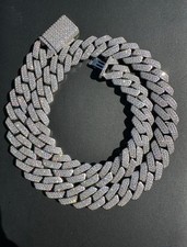 Moissanite 8 - 24" inches Miami Cuban Chain 20mm Necklace Iced Out Silver Gold