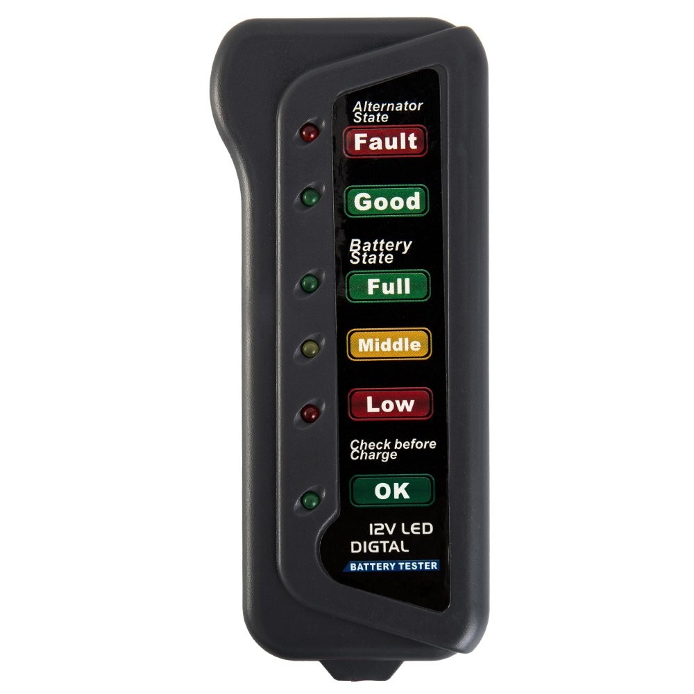 Tester Batteria Auto 6 Indicatori LED Digitale 12V Multifunzione Alternatore - Miniatura 3