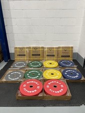 150KG +6ft 15kg Barbell Set Essential Coloured Bumper  Weight Plates Olympic Gym