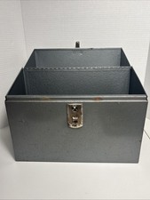 Vintage Metal Amfile Platter-Pak Phonograph Record Case For 12" Records