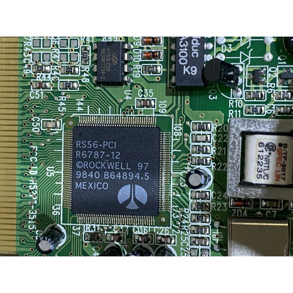 Rockwell RS56-PCI R6787-12 High Speed 56K Internal Voice/Fax PCI Modem Card - Image 4 of 4