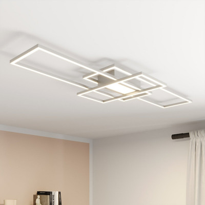 Lindby Deckenleuchte Deckenlampe LED Mairin Fernbedienung dimmbar CCT Nickel