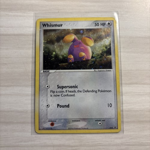 Whismur # 019 Nintendo Black Star Promo 19 Pokemon Card - SWIRL Left Side