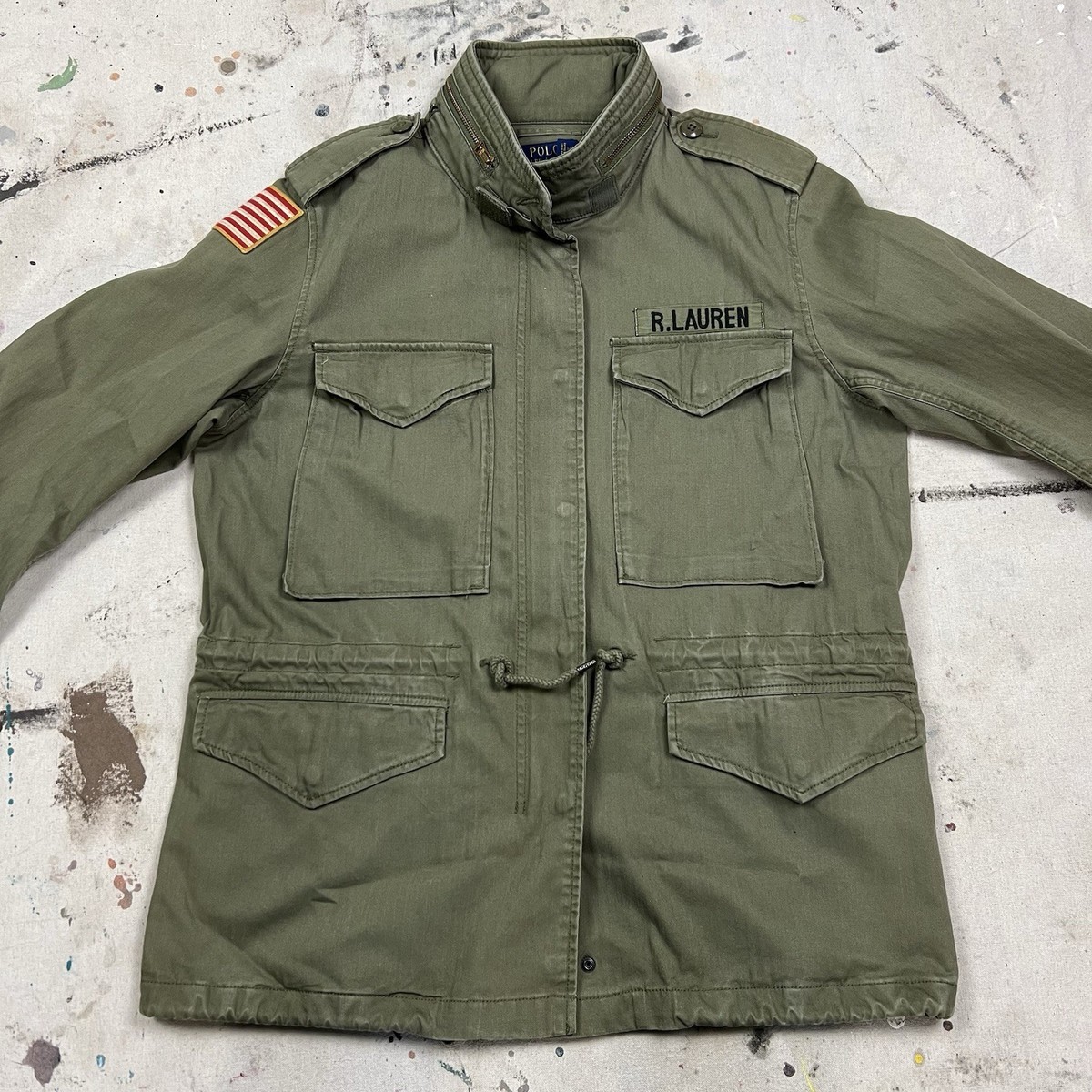 Polo Ralph Lauren Army HBT M65 Field Jacket OG-107 Mens Medium