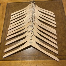 12 Vintage Calvin Klein Jeans Designer Logo Wood Dress Hangers Metal Hooks 17