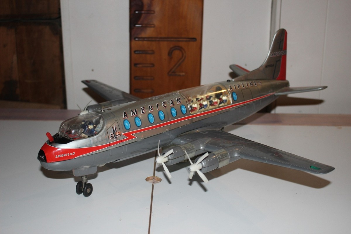 Jouet Ancien Avion En Tôle AMERICAN AIRLINES - Général Dynamics - Fabriqué Au Japon