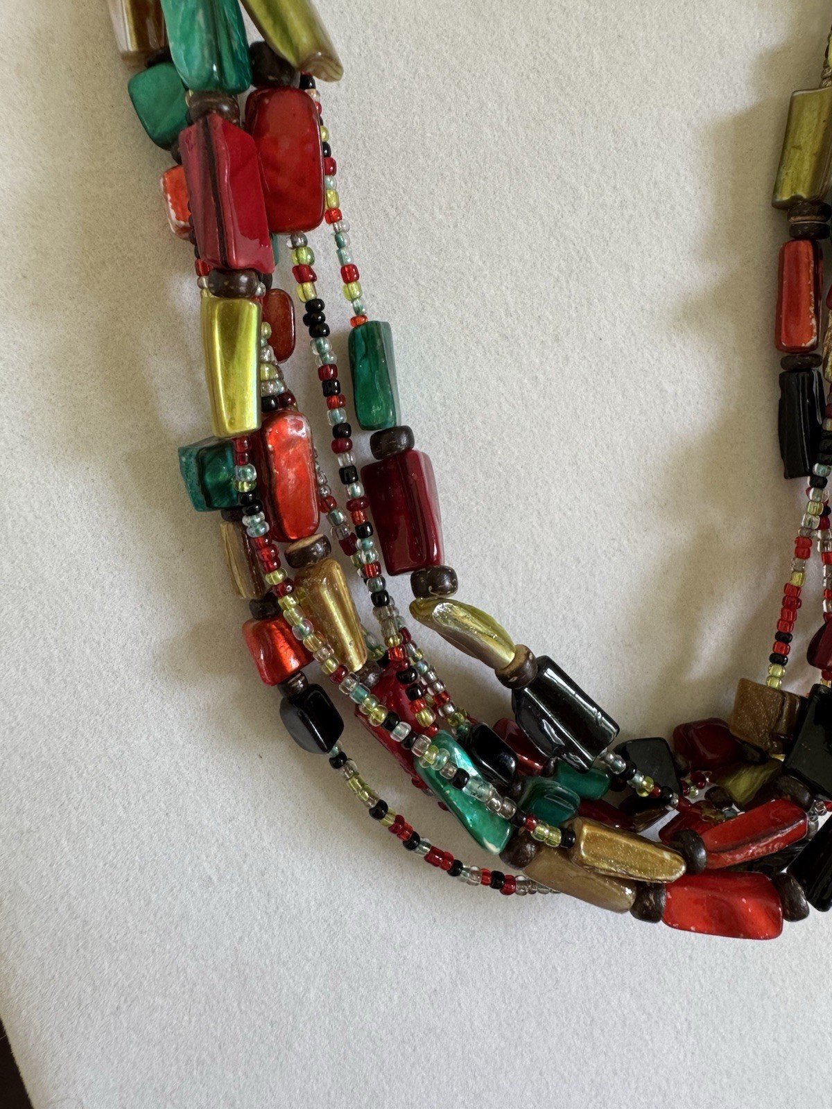 Multistrand Colorful Beaded Statement Necklace Je… - image 3