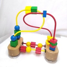 Melissa  Doug First Bead Maze Wooden Toddler Toy Suction Cup High Chair Toy