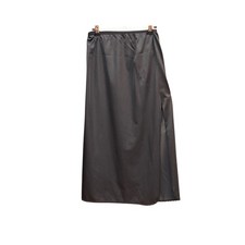 Vintage Wondermaid Maxi Half Slip Skirt Minimalist Goth Slit Lace Trim Black