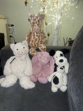 Jellycat Plush Lot All Tagged Giraffe Bunny Cat Puppy  Baby Puppy Lovey Toys