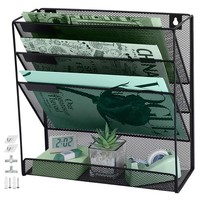Zeitschriftenhalter Wand Metall BüRo Organizer AblagefäCher Schwarz 4 FäCher