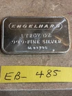 1 ENGELHARD 1 OZ. .999 FINE SILVER BAR "LOW NUMBER"