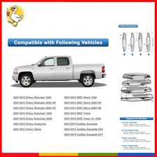 Chrome Door Handle for 2007-2014 Chevy Silverado Set of 4 TOP-MA Exterior