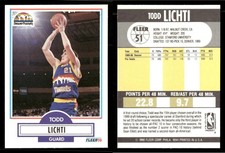 Todd Lichti Rookie 1990-91 Fleer #51 RC Denver Nuggets NBA Basketball Card. rookie card picture