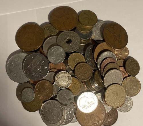 Gran Lote 100 Monedas Extranjeras Aleatorias Vintage/Modernas Lote #51