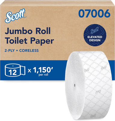 Scott Professional Coreless High-Capacity Jumbo Roll Toilet Paper, Bulk (07006),