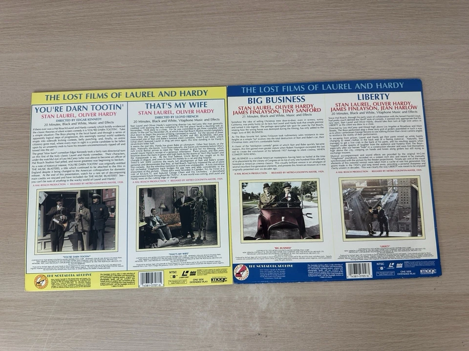 The Lost Films Of Laurel And Hardy - 2 Laserdisc LD Lot - Four Total Movies Foto 2 de 4