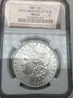 1887  US Morgan Silver Dollar NGC MS 63 UNC McClaren Collection 90% Silver