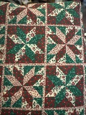 OAKHURST TEXTILEZ 2 YARDS 44 “ W  CHRISTMAS QUILT STAR PATTERN FABRIC