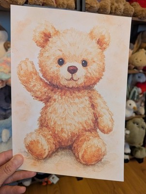 Jellycat inspiriert A4 Baby Bär Motiv Poster