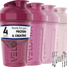 -4 PACK- 20 OZ Protein Shaker Bottles for Mixes, Berry Blend 