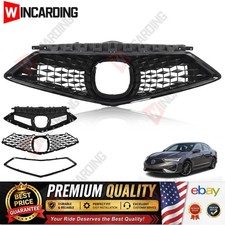 For 2019-2022 Acura Ilx Front Grille Wgloss Black Molding Trim Grill Frame 3pcs For 2019-2022 Acura Ilx Front Grille Wgloss Black Molding Trim Grill Frame 3pcs
