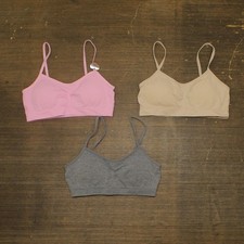 Maidenform Girls Cropped Padded Seamless Bra Gray Multi M