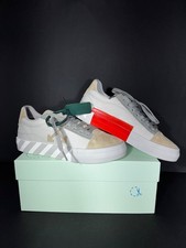 Vintage 2013 Off-White c/o Virgil Abloh Beige Low Vulc Canvas Suede Size 39.0