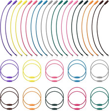 20 PCS Wire Key Ring 6" Wire Keychain Cable Stainless Steel Large Key Ring Hoop