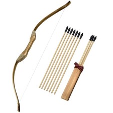 Kids Wooden Bow  Arrow Set - 32" Archery Toy with Quiver  10 Arrows