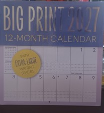 2027 Big Print Wall Large Write Calendar 12 Month Calendar Sealed New