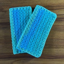 HANDMADE SET OF 2 CROCHET COTTON DISH CLOTHS 8"x8" INCHES NEW 