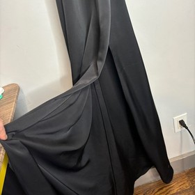 Maison Close Satin Backless Halter Maxi Dress XS Black