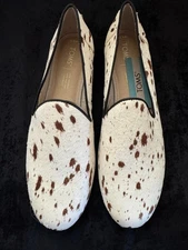 NEW Toms Darcy Flats Womens 9.5 Birch Spotted Cow Hair Slip On Casual Loafers