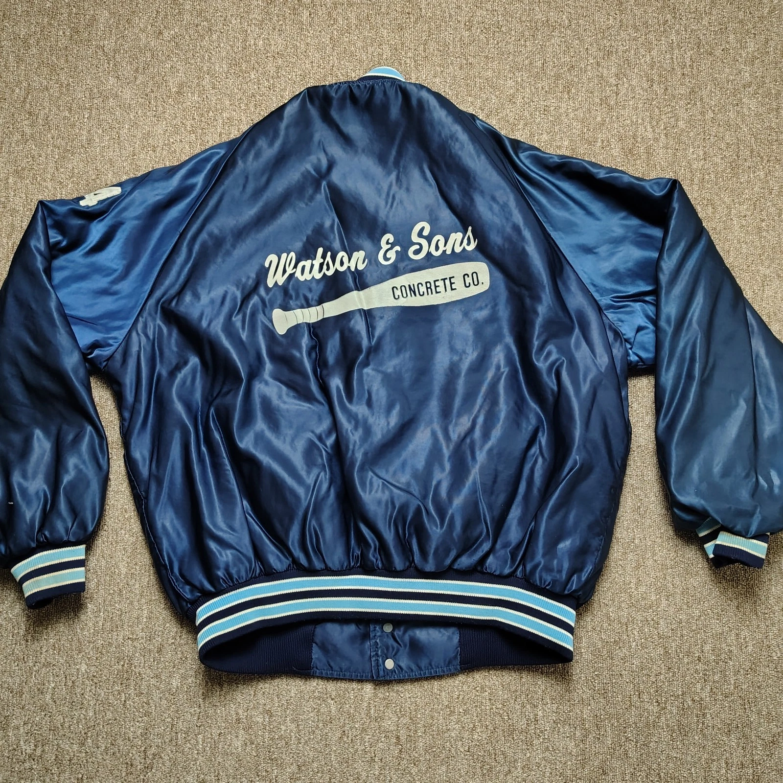 Vintage BUTWIN Jacket Men XL Blue 1987 Softball League Satin Button Up 80s - product detail image 8