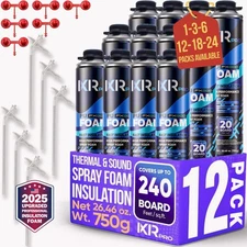 Spray Foam Insulation Can (12 x 26.46 oz. (750 g)) Expanding Foam Sealant