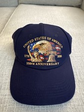 USA 250th Anniversary Hat 1776-2026 Navy Cap Eagle Liberty Bell Flag Patch