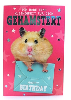 Whitman And Daughter Hamster-Geburtstagskarte – Niedliche Klappkarte 12,7x17,8 Cm, Innen Blanko, Für Alle Anlässe