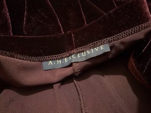 Burgundy Velvet Skirt Size 28 Long 37 Inch A H Exclusives - Picture 4 of 5