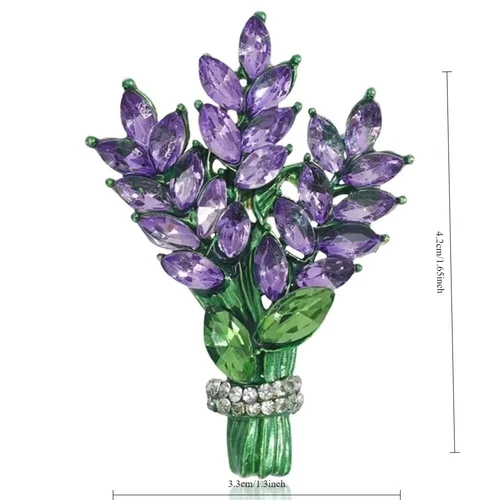 Broche Flor Cristal Lavanda Púrpura Elegante Estrás Prendedor Regalo para Mujer Nuevo - Imagen 13 de 13