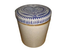 Prestige Place Museum of American Folk Art Blue Heart Lid Clay Jar Cottagecore 